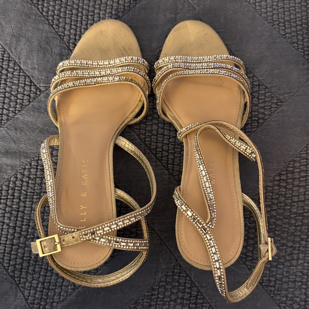 Kelly & Katie Gold Rhinestone Sandals